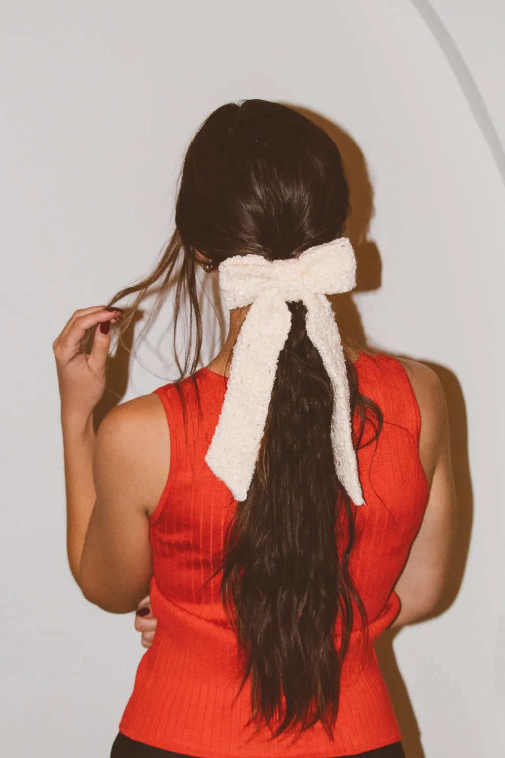 Cream Tweed Bow Andi