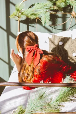 Crimson Long Bow Scrunchie Andi