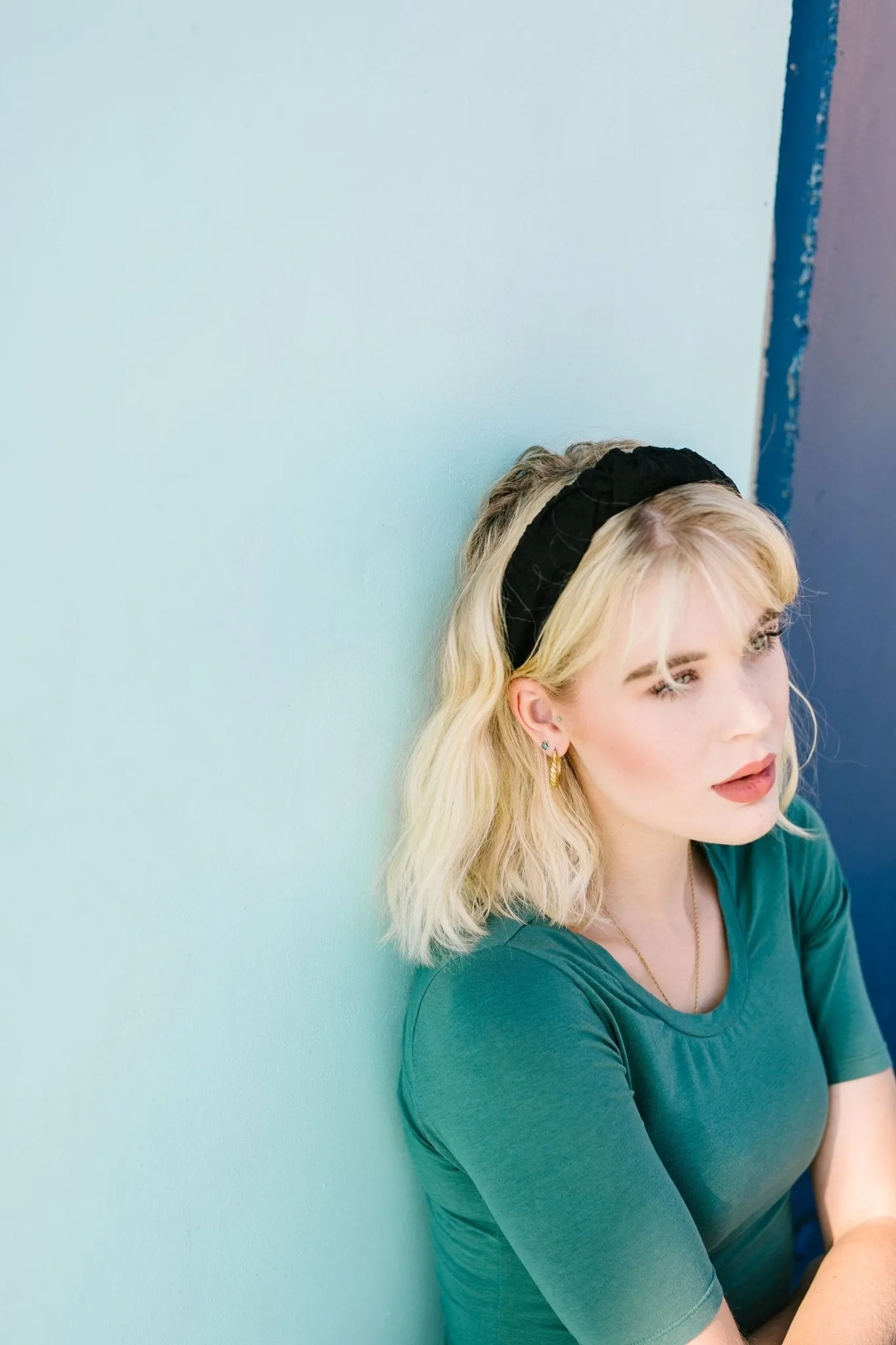 Crushed Cotton Headband in Black Andi