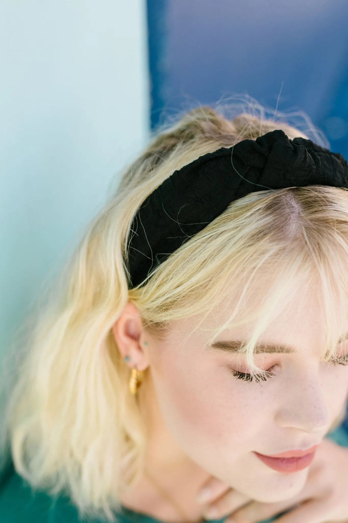 Crushed Cotton Headband in Black Andi