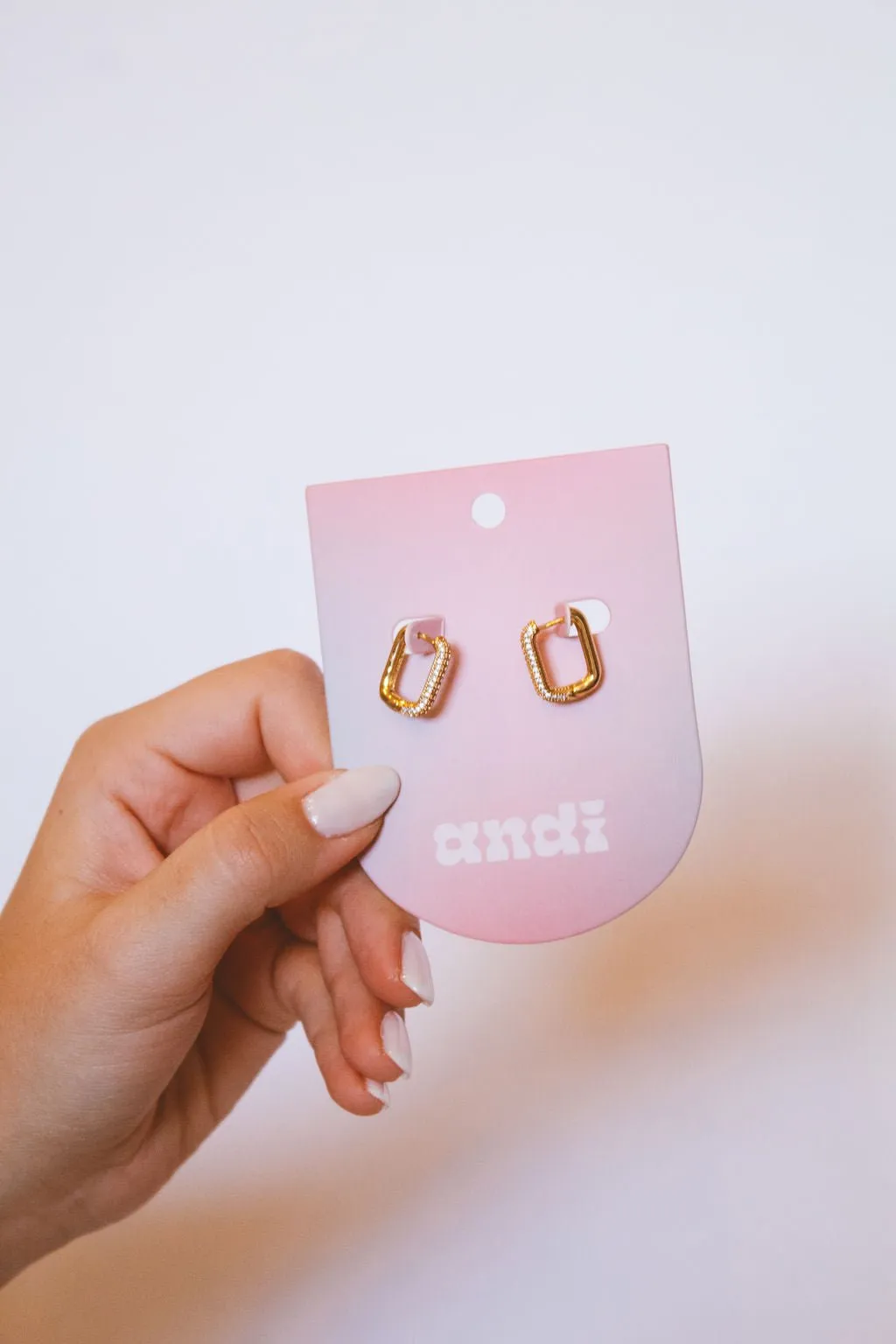Crystal Link Hoops - Hypoallergenic Andi