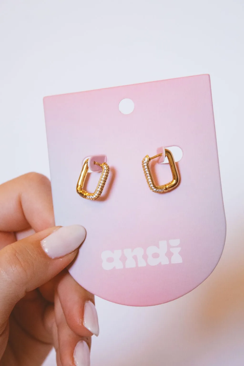 Crystal Link Hoops - Hypoallergenic Andi