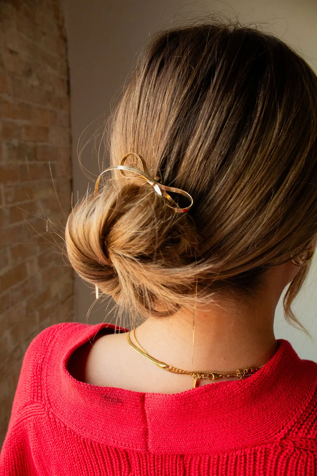 Dainty Gold Bow Ponytail Insert Andi