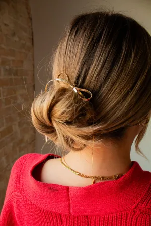 Dainty Gold Bow Ponytail Insert Andi