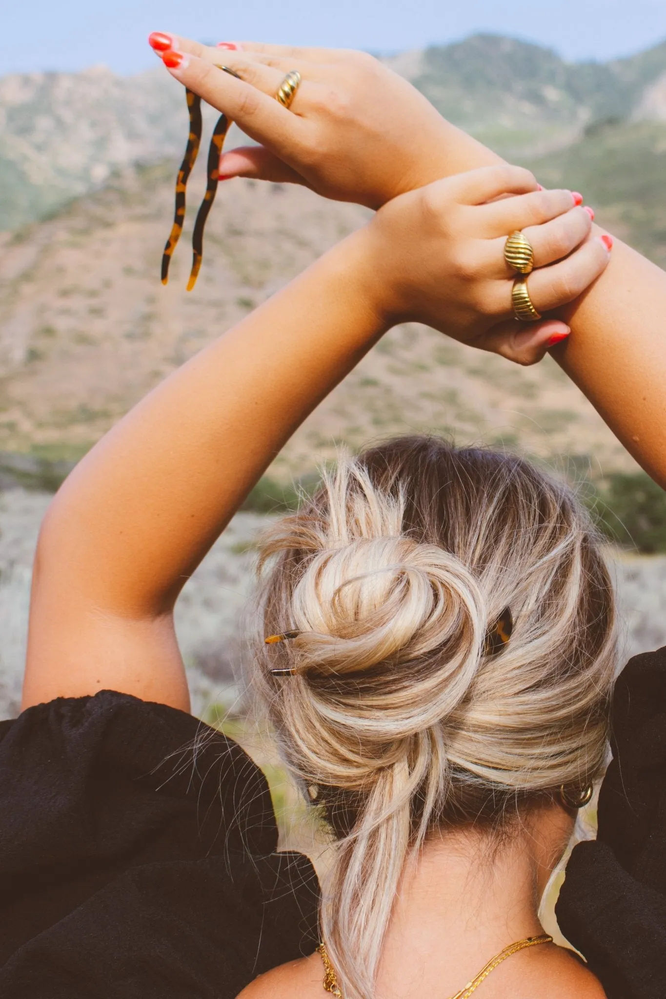 Dark Tortoise Chignon Pin Andi