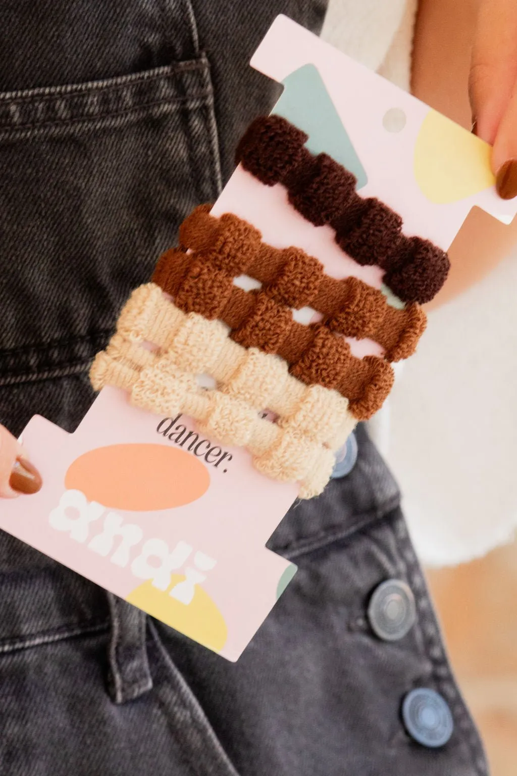 Dashed Neutral Hair Tie 5-Pack Andi