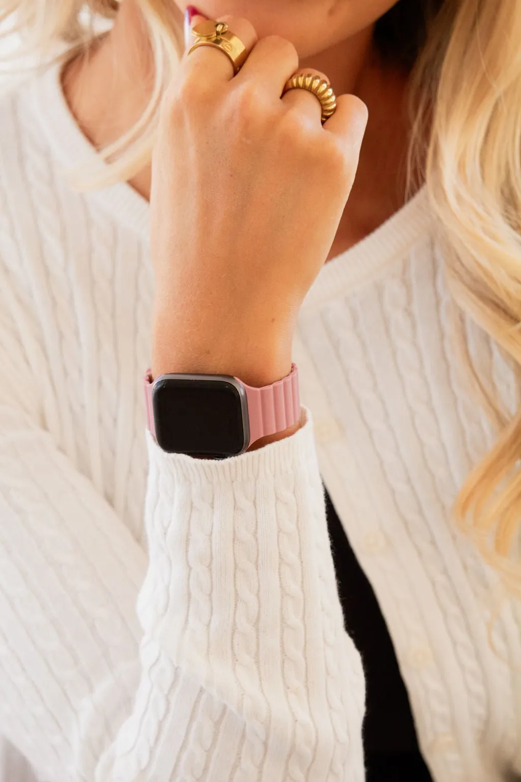 Deep Rose Magnetic Loop Watch Band Andi