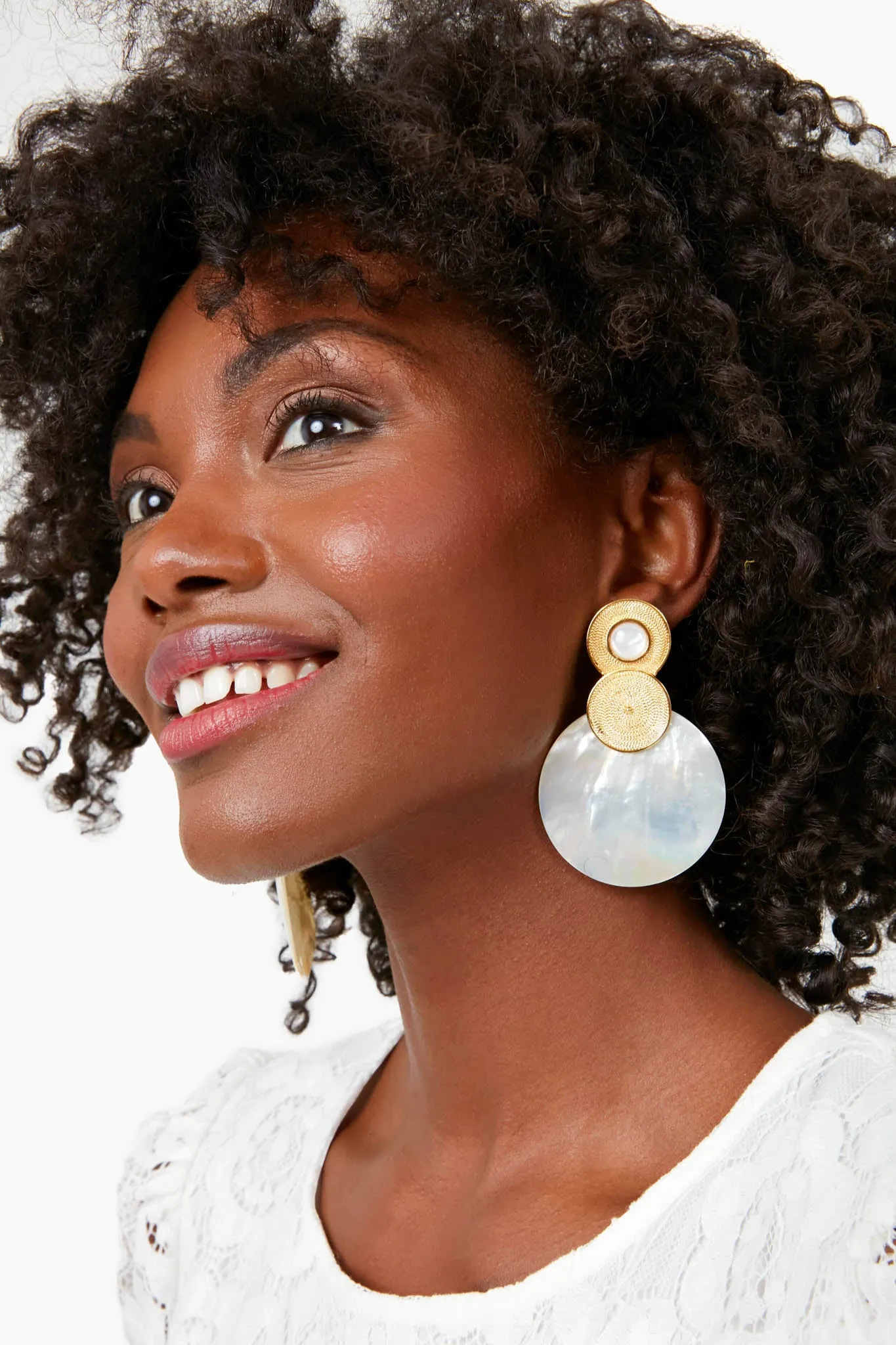 Divine Pearl Shell Hoops