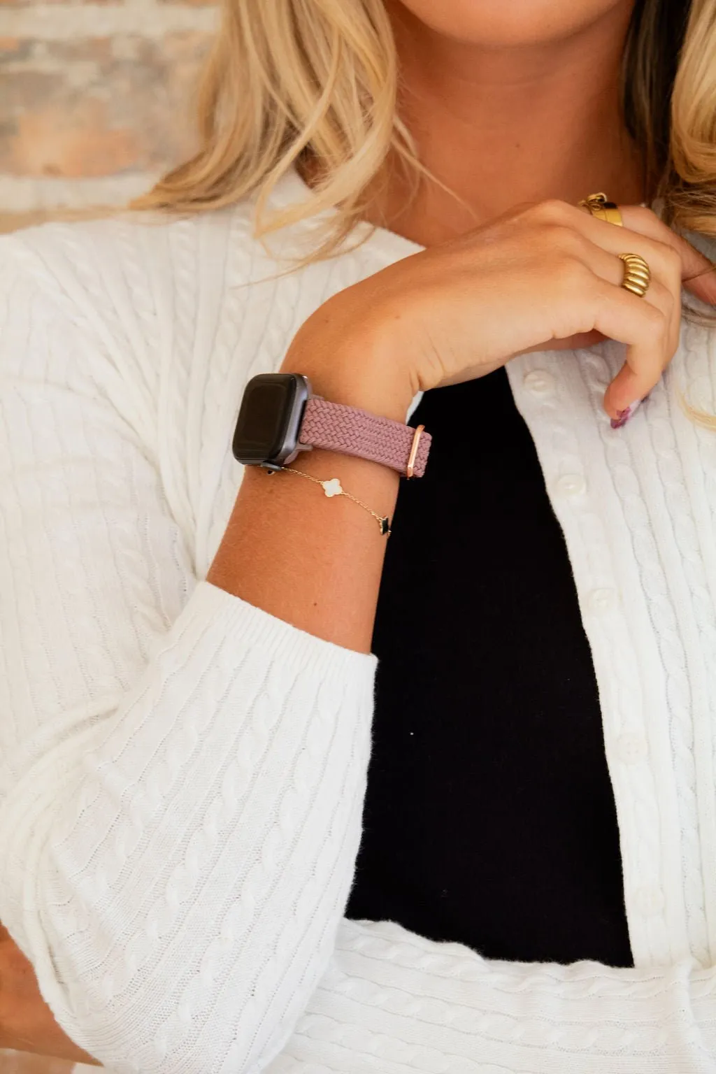 Dusty Purple Thin Weaved Watch Band Andi