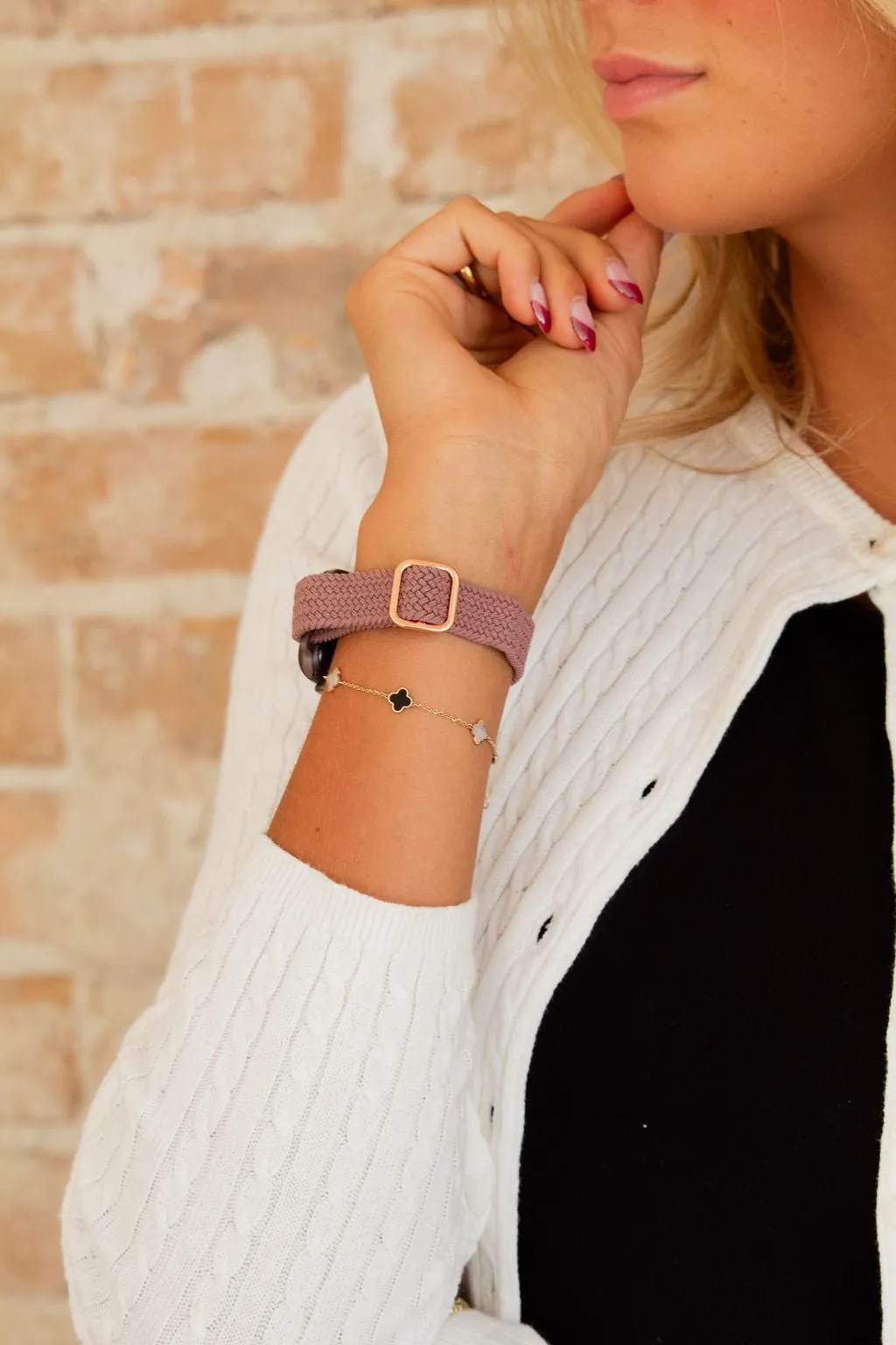 Dusty Purple Thin Weaved Watch Band Andi
