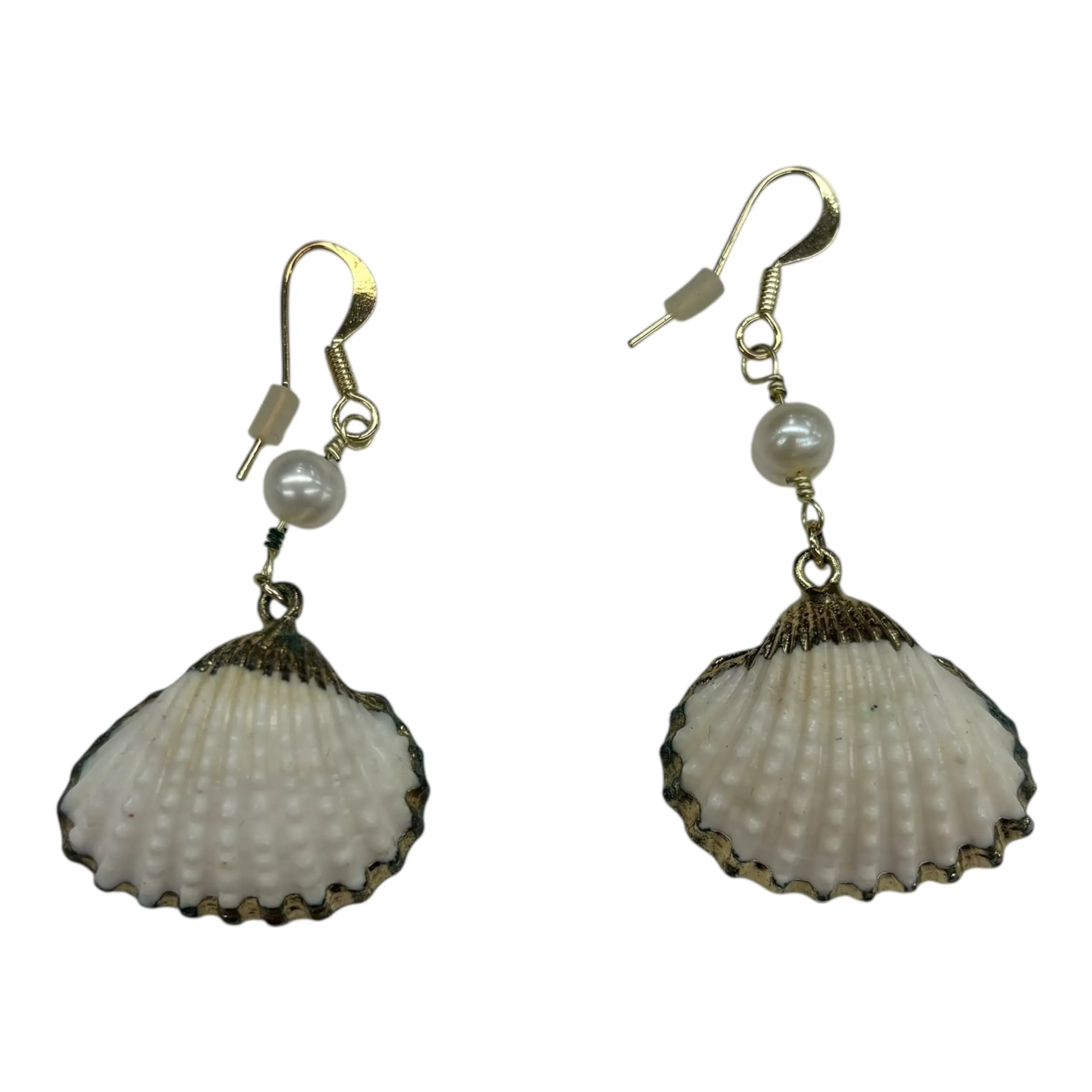 Earrings Dangle/Drop By Cmf In Gold & White