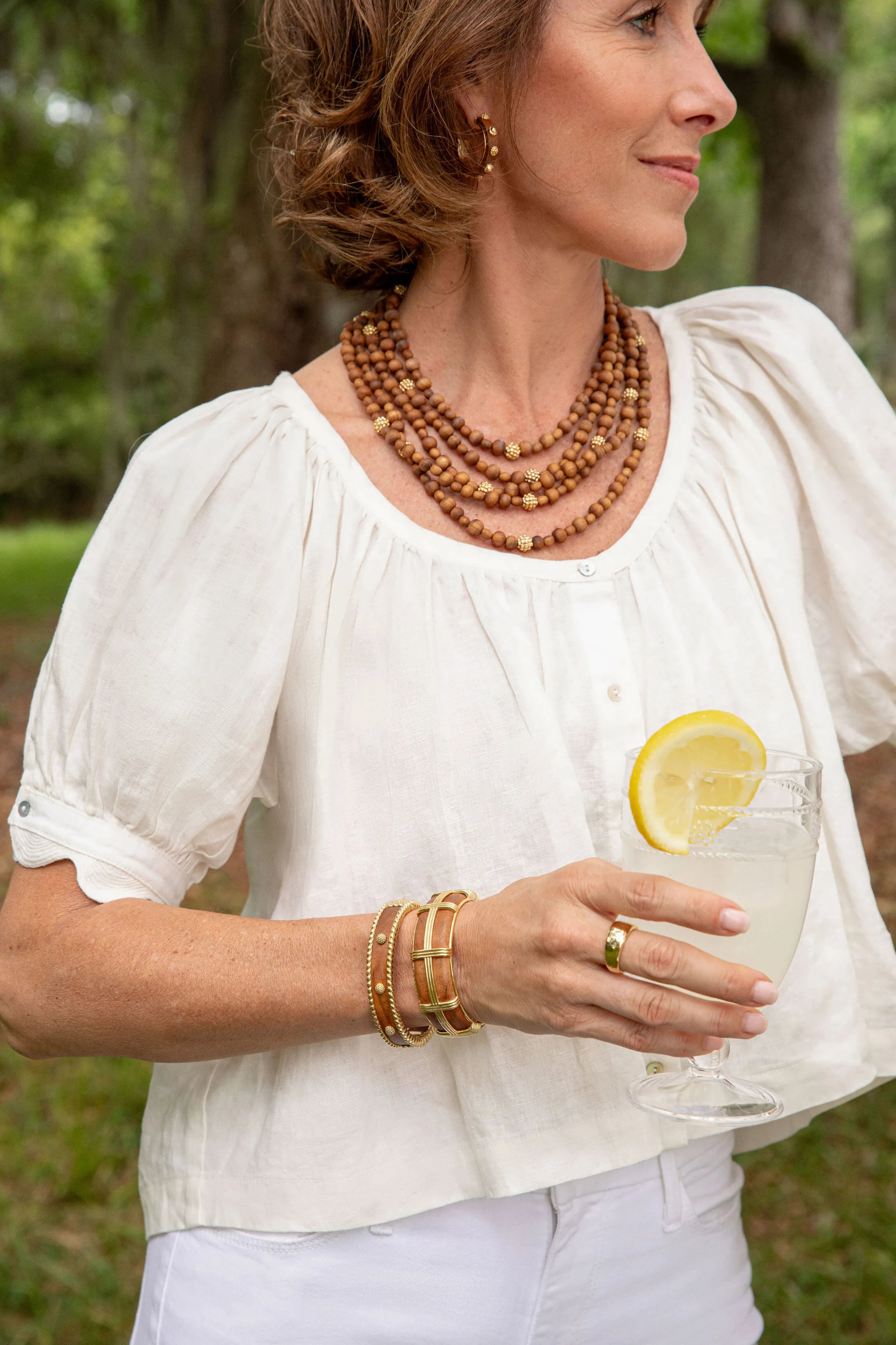 Earth Goddess Beads 5-Strand Necklace with Teak
