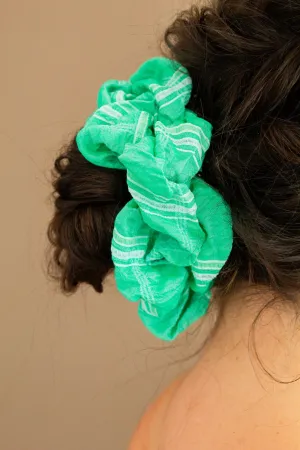 Emerald Stripe Jumbo Scrunchie Andi