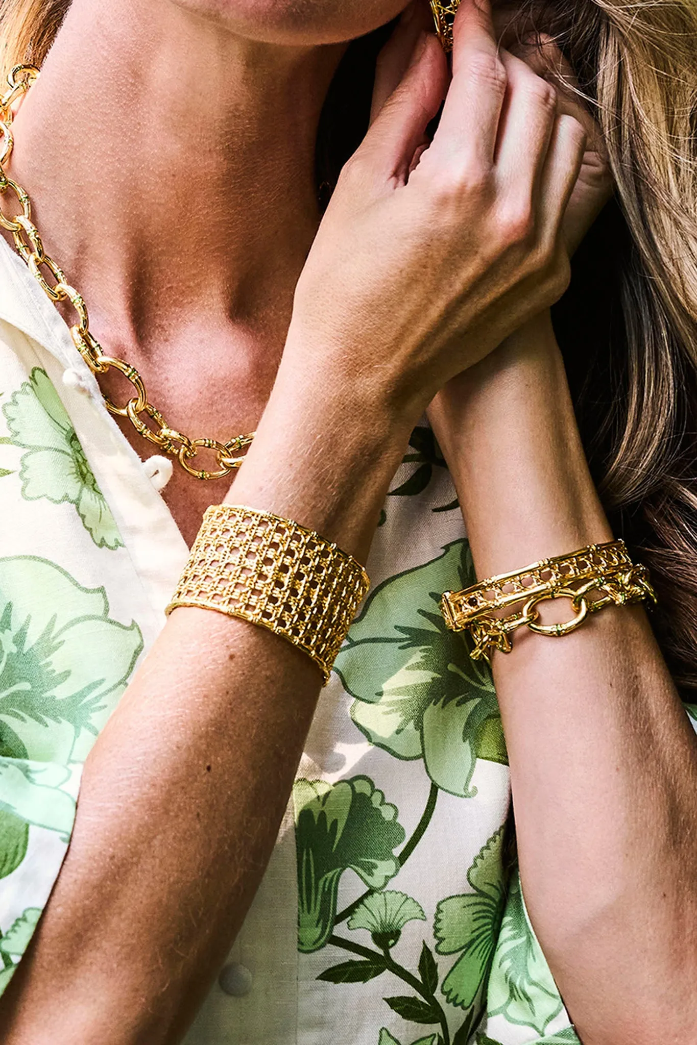 Enamel Bangkok Bamboo Link Bracelet