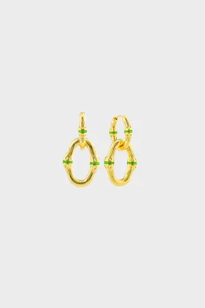 Enamel Bangkok Bamboo Link Earrings