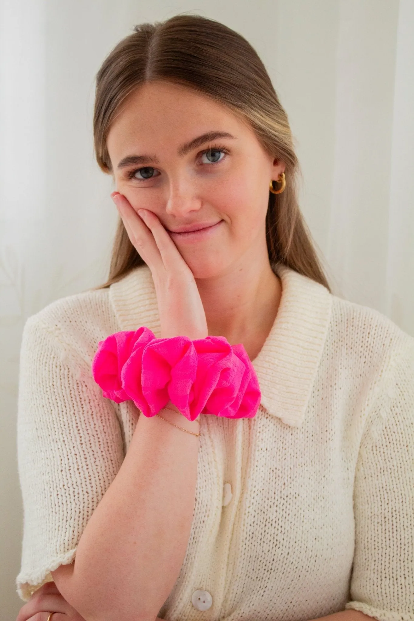 French Fuchsia Scrunchie Andi