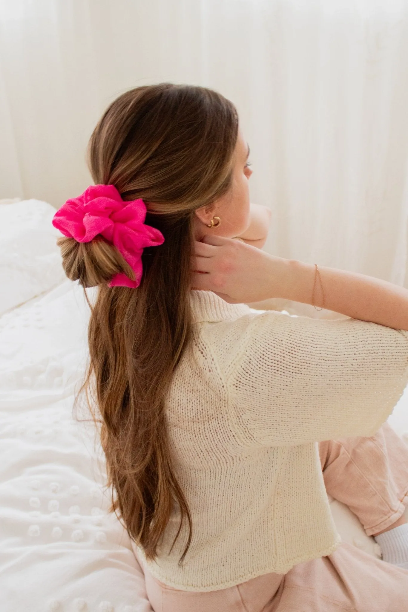 French Fuchsia Scrunchie Andi