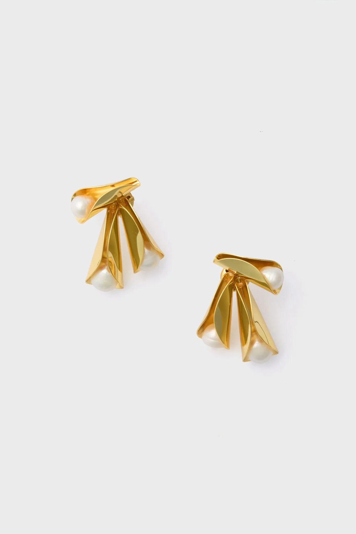 Gold and Pearl Tressa Earrings