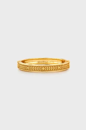 Gold Berry Vine Hinged Bangle