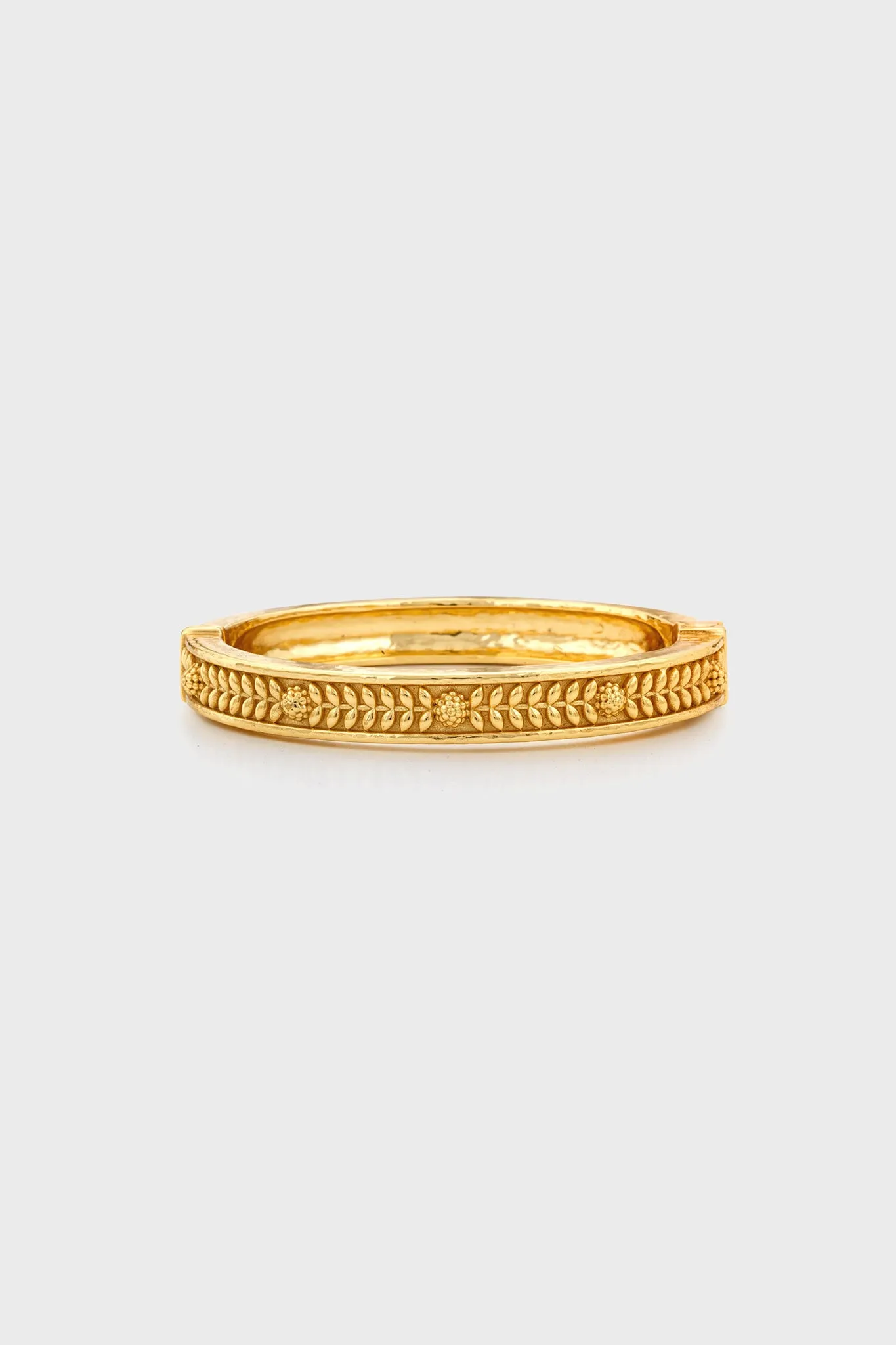 Gold Berry Vine Hinged Bangle