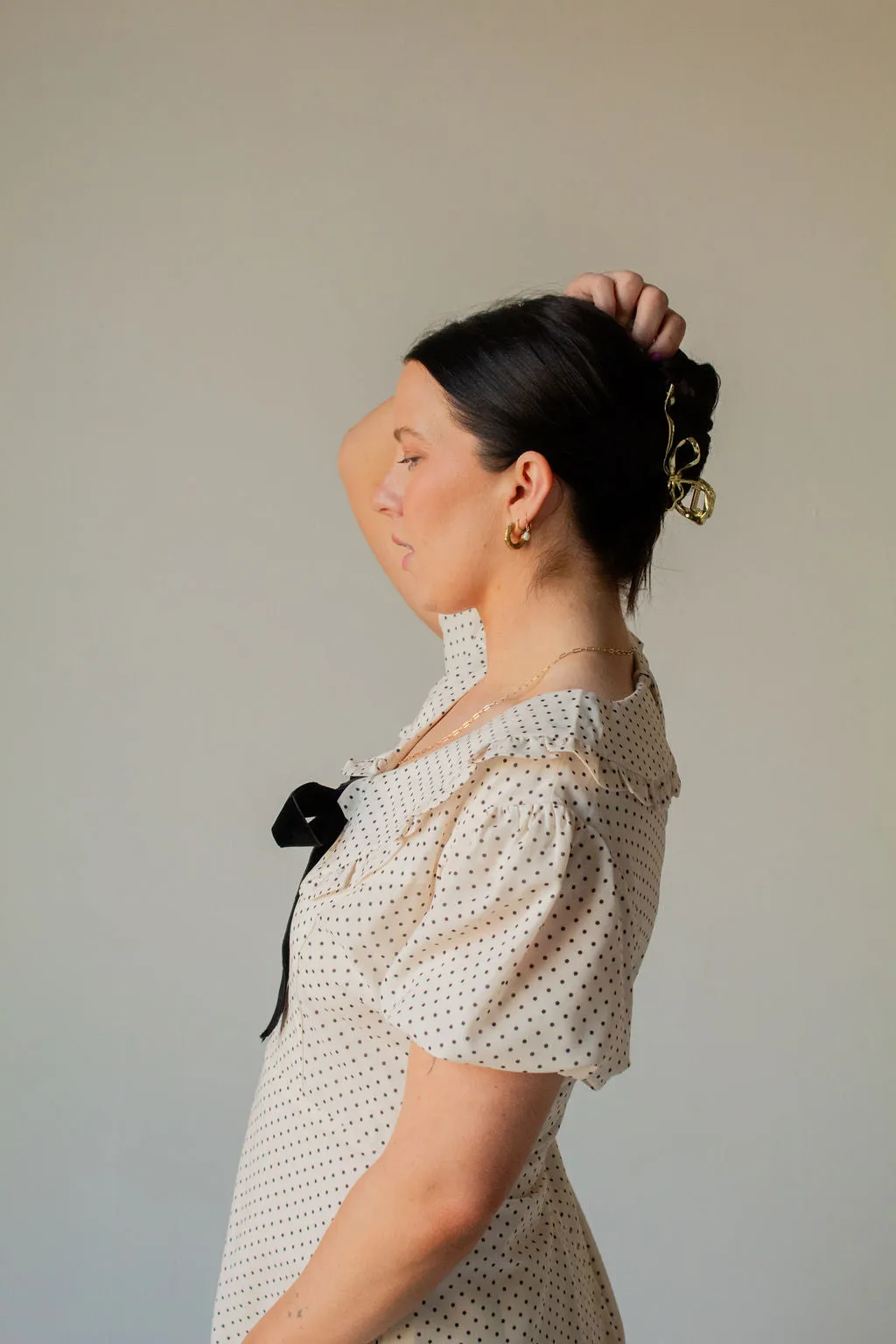Gold Bow Squiggle Claw Clip Andi