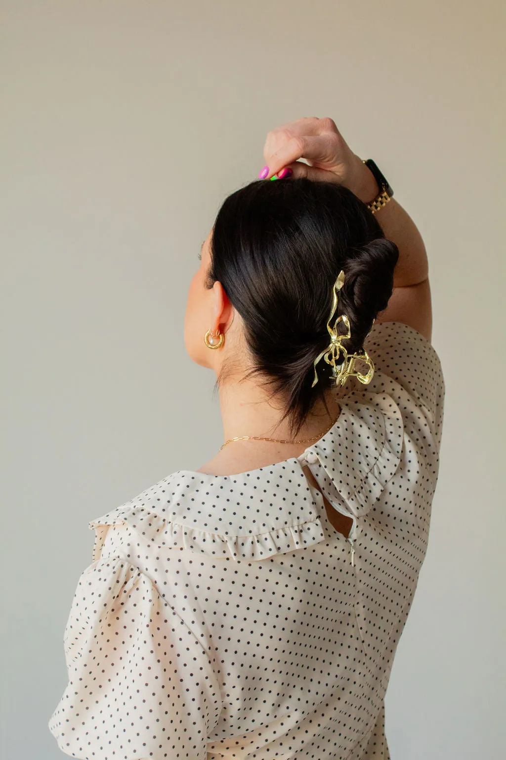 Gold Bow Squiggle Claw Clip Andi