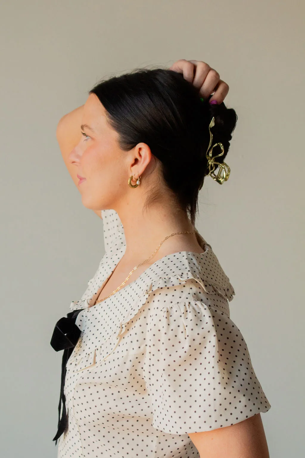 Gold Bow Squiggle Claw Clip Andi