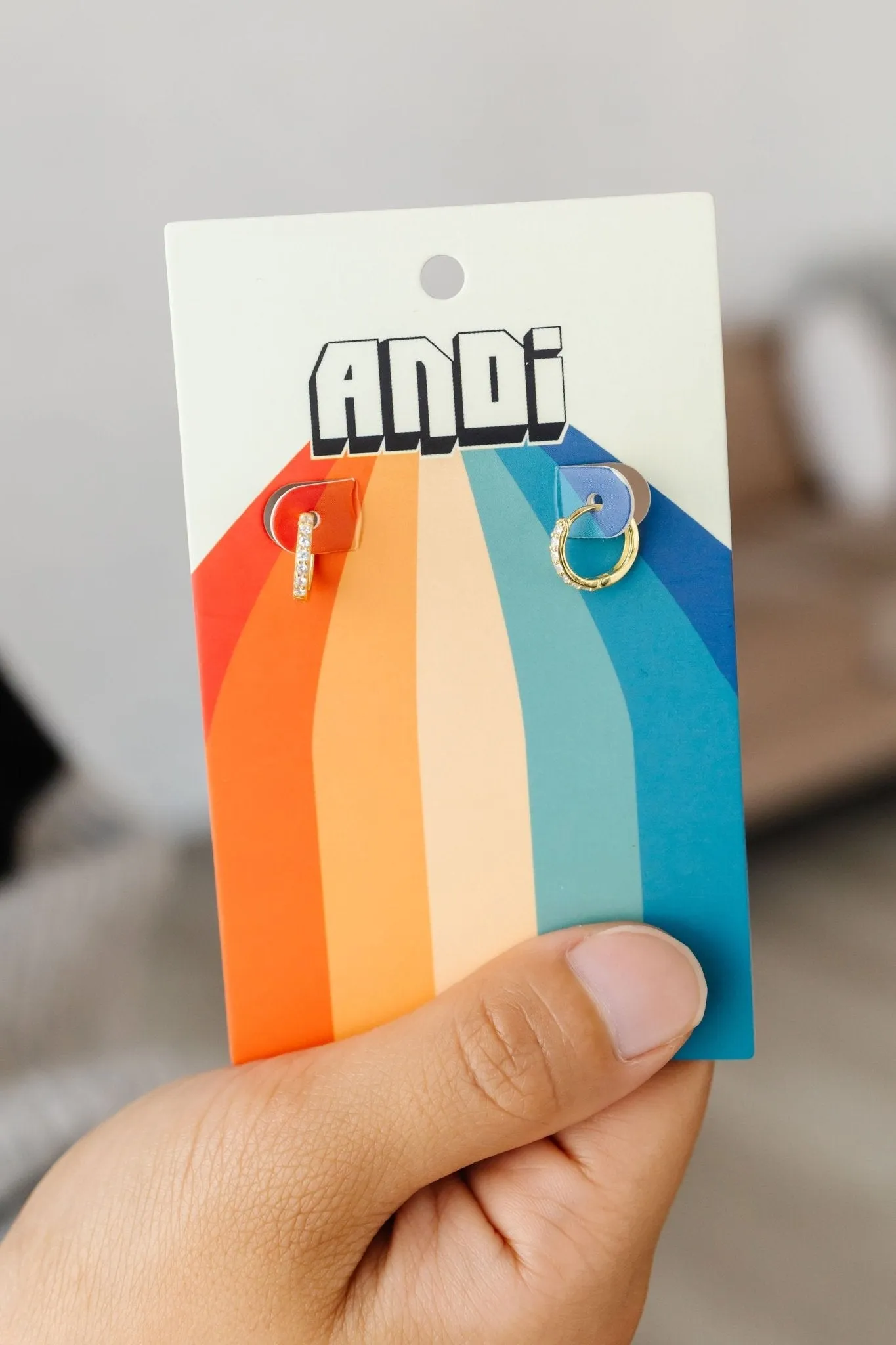 Gold Crystal Hoops - Hypoallergenic Andi