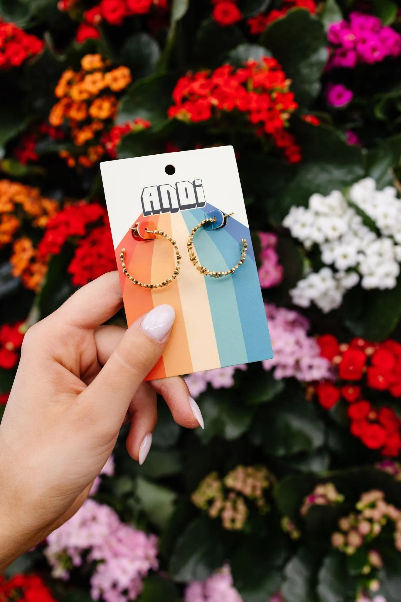Gold Daisy Hoops - Hypoallergenic Andi