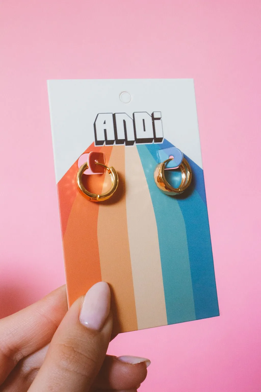 Gold Hammered Hoops - Hypoallergenic Andi