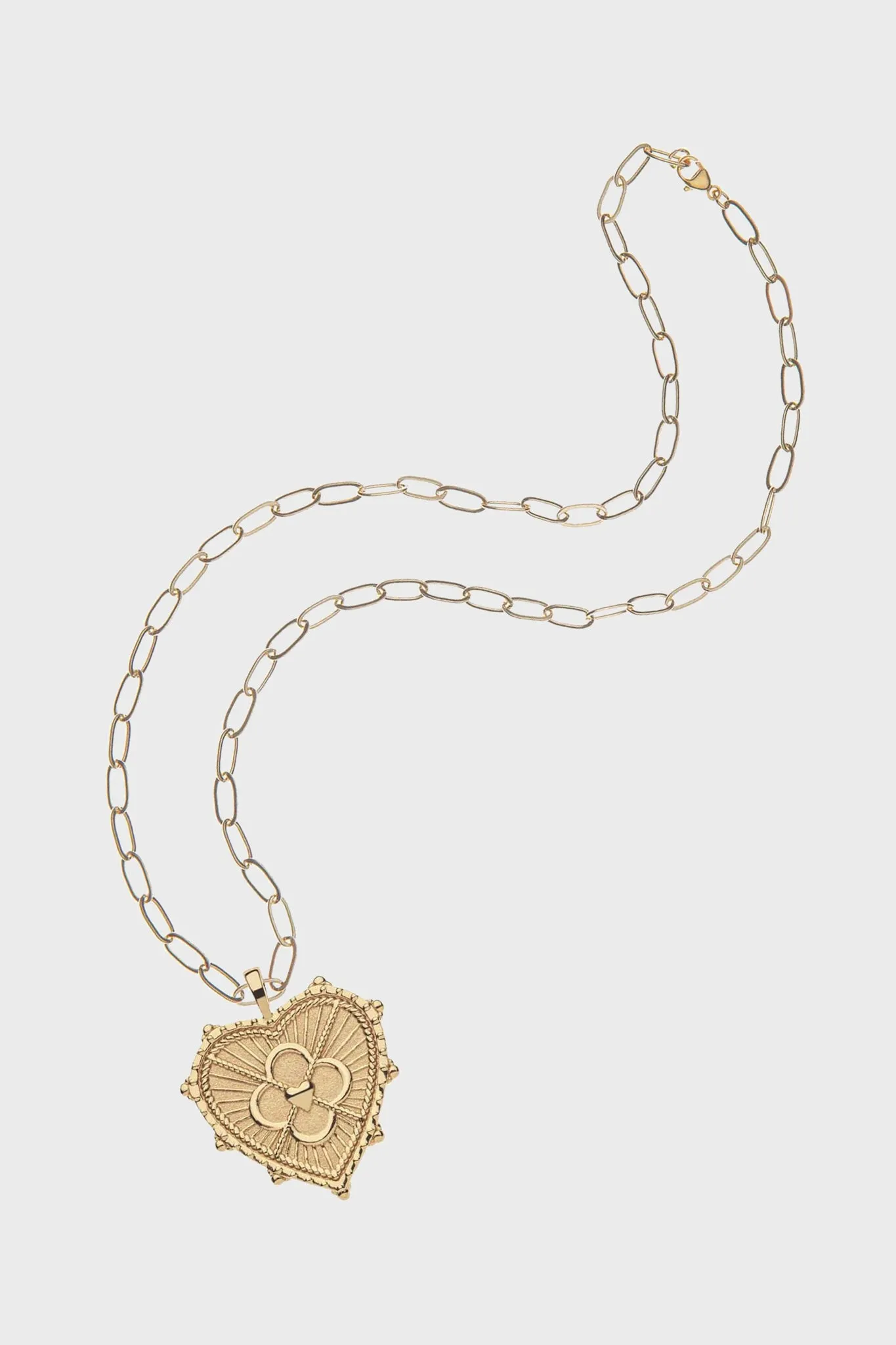 Gold Love Quatrefoil Heart Pendant