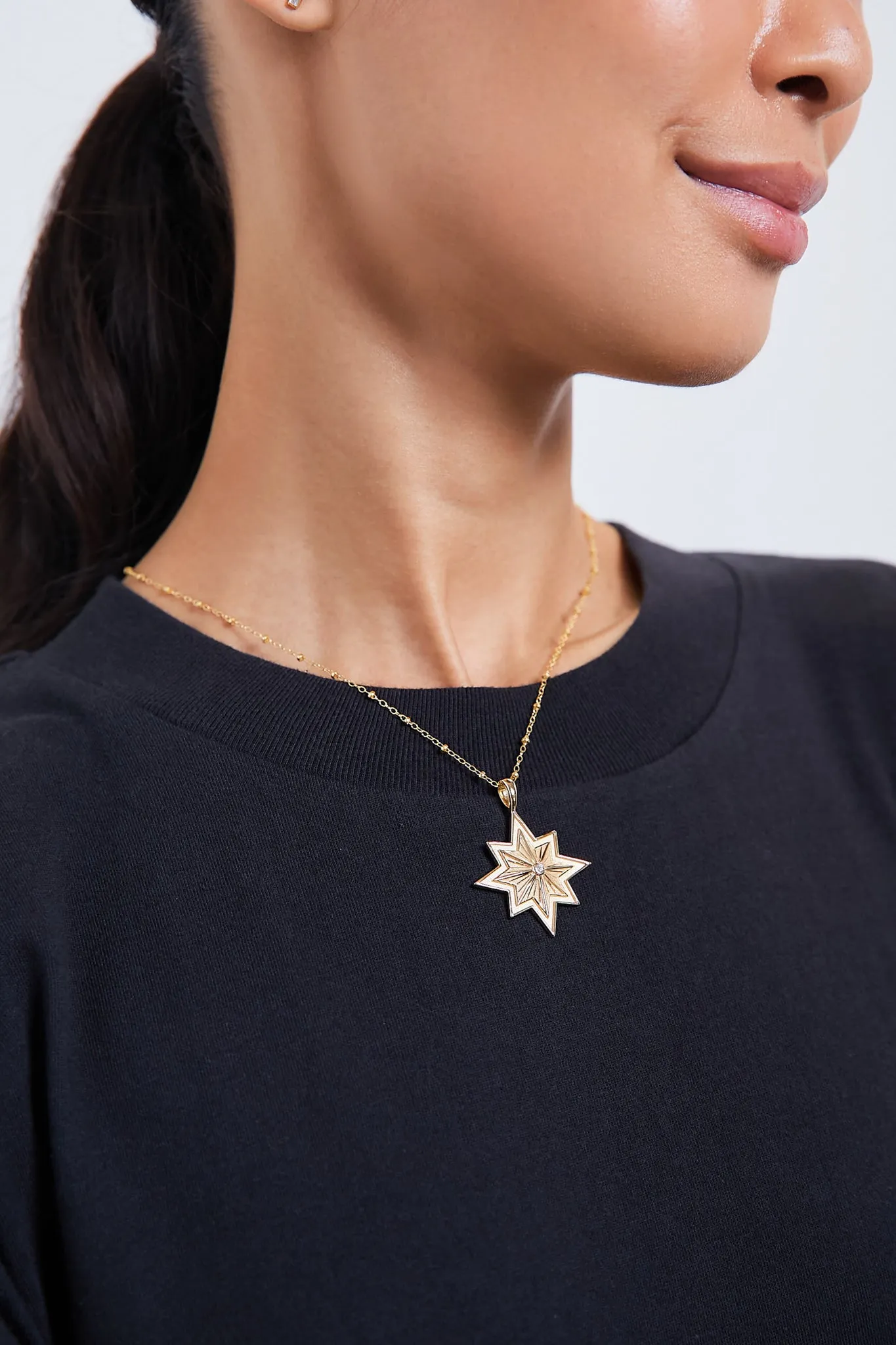Gold Lucky Wish on a Star Pendant