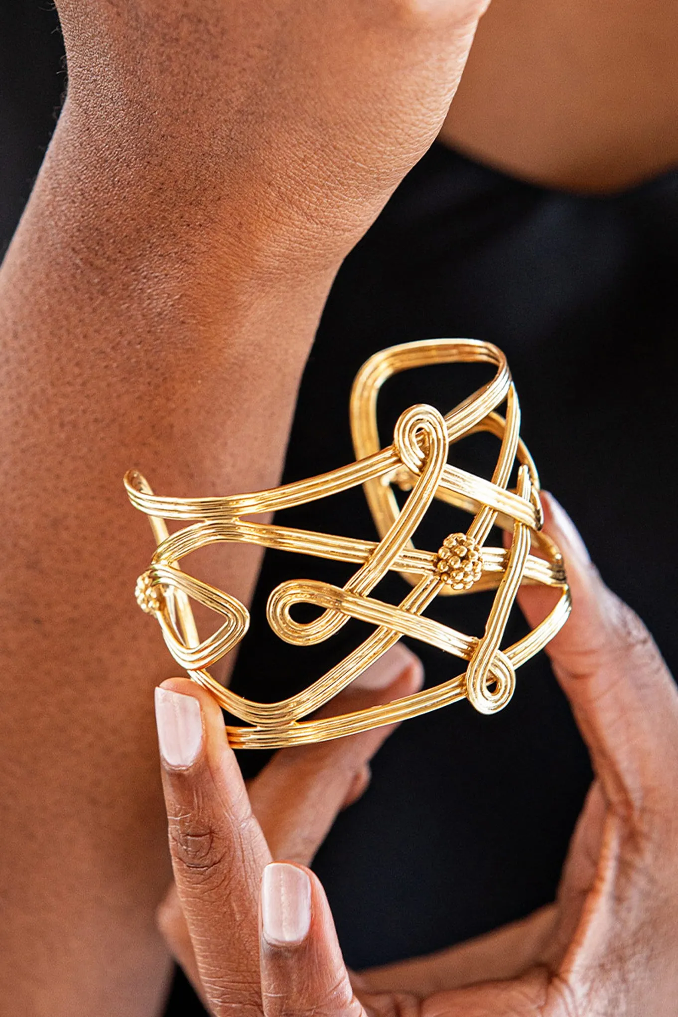 Gold Monique Compass Cuff