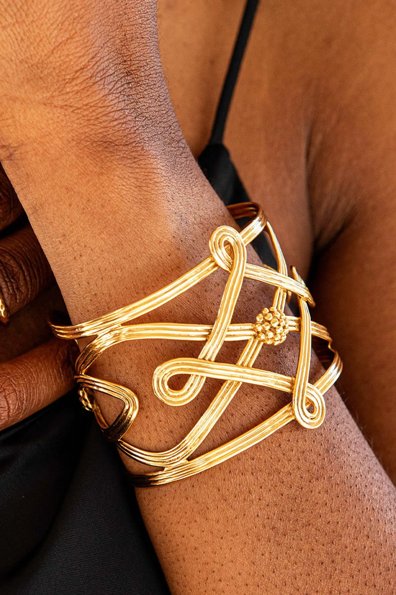 Gold Monique Compass Cuff