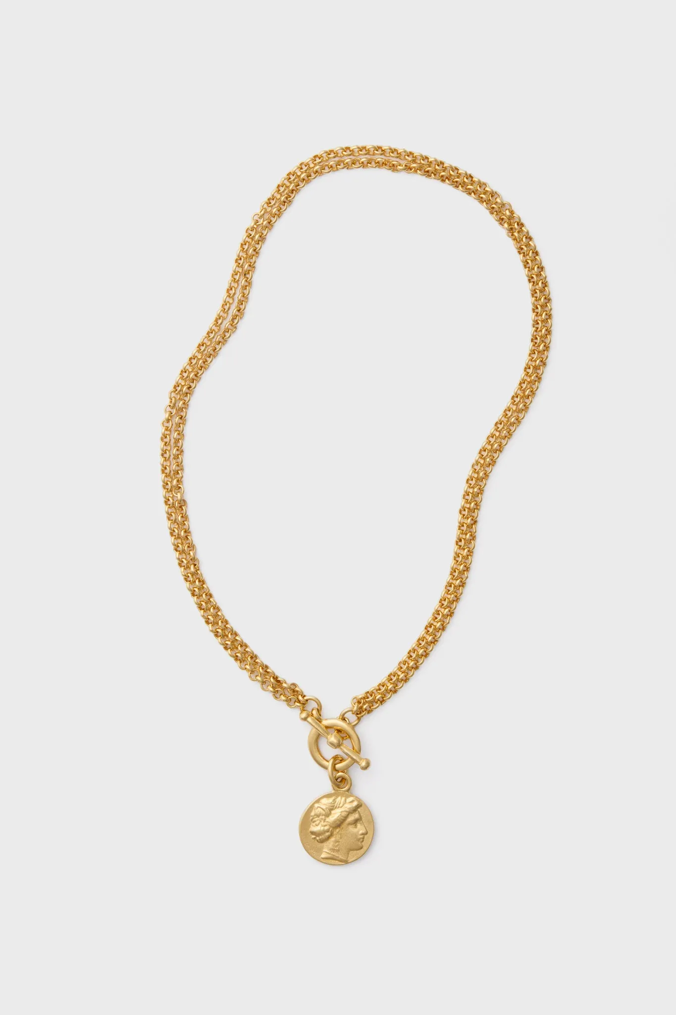 Gold Moroccan Coin Toggle Necklace