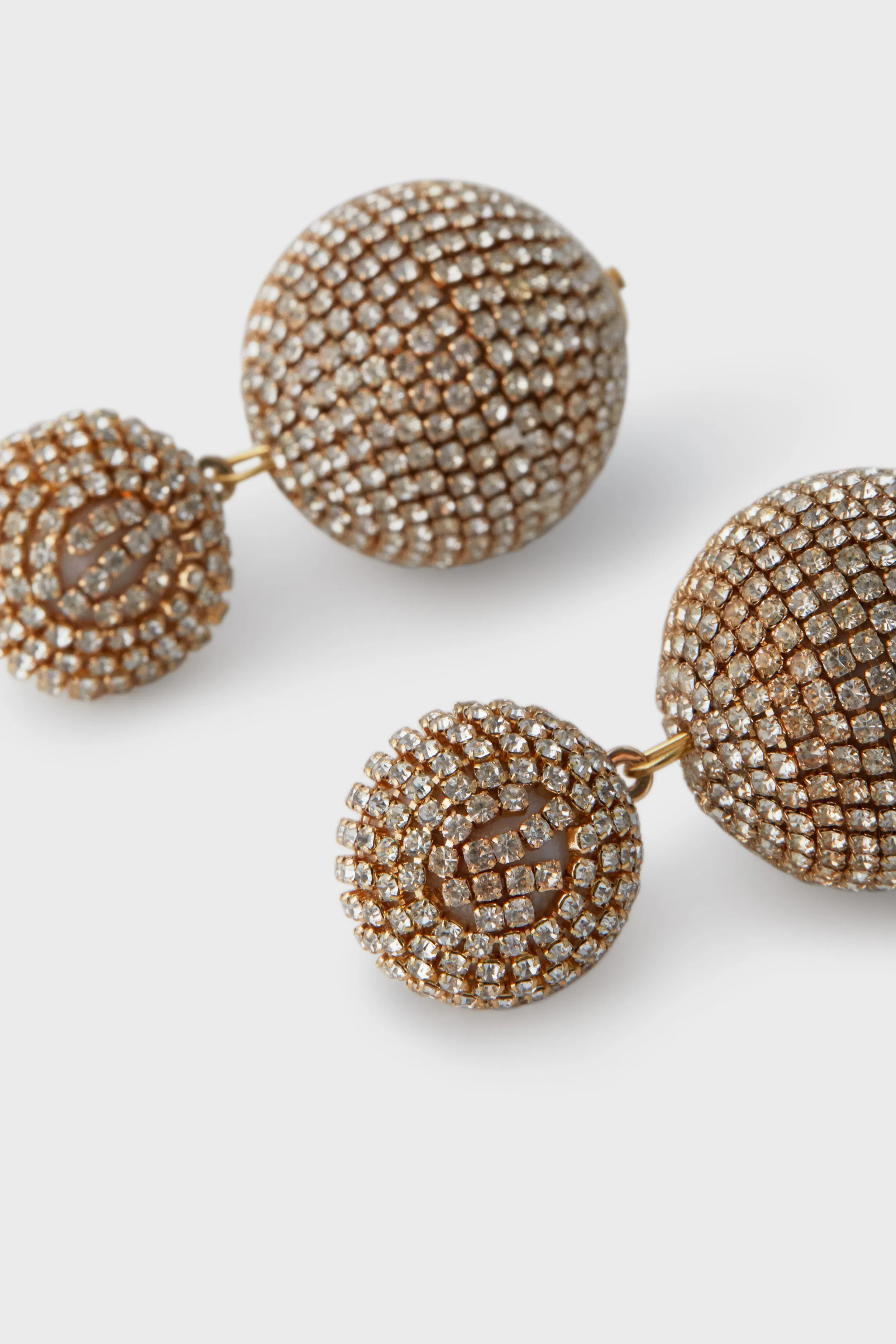 Gold Rhinestone Sphere Drops