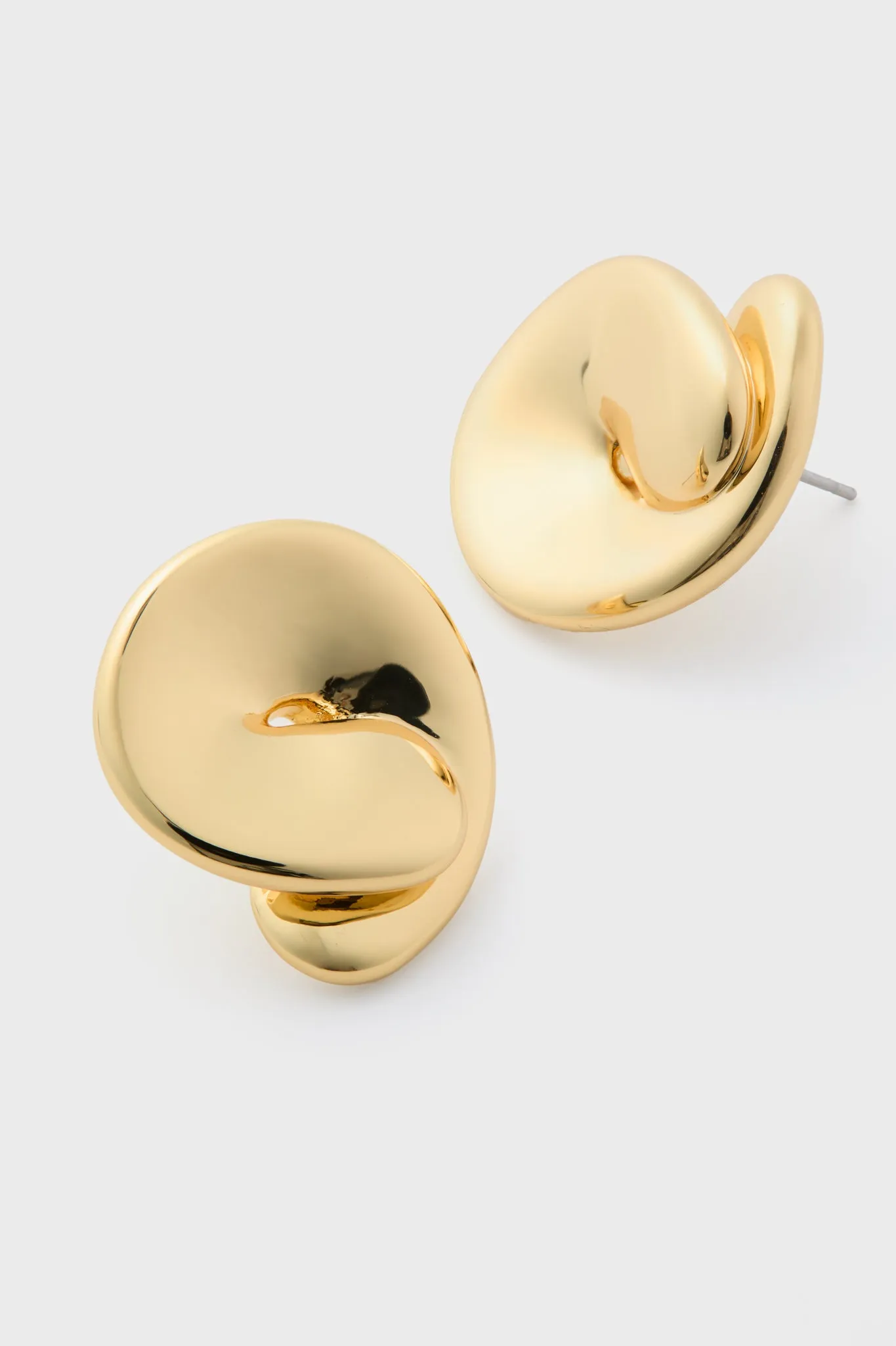 Gold Rio Button Earrings