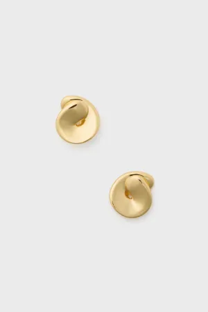 Gold Rio Button Earrings