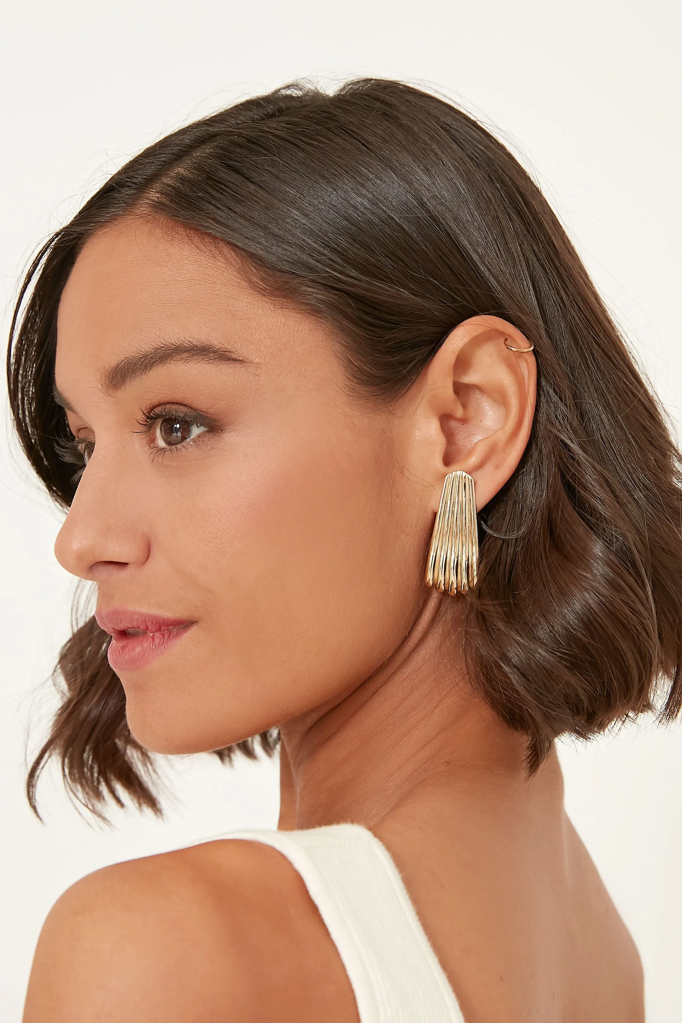 Gold Ripple Earrings