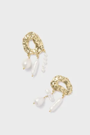 Gold Silvia Pearl Earrings