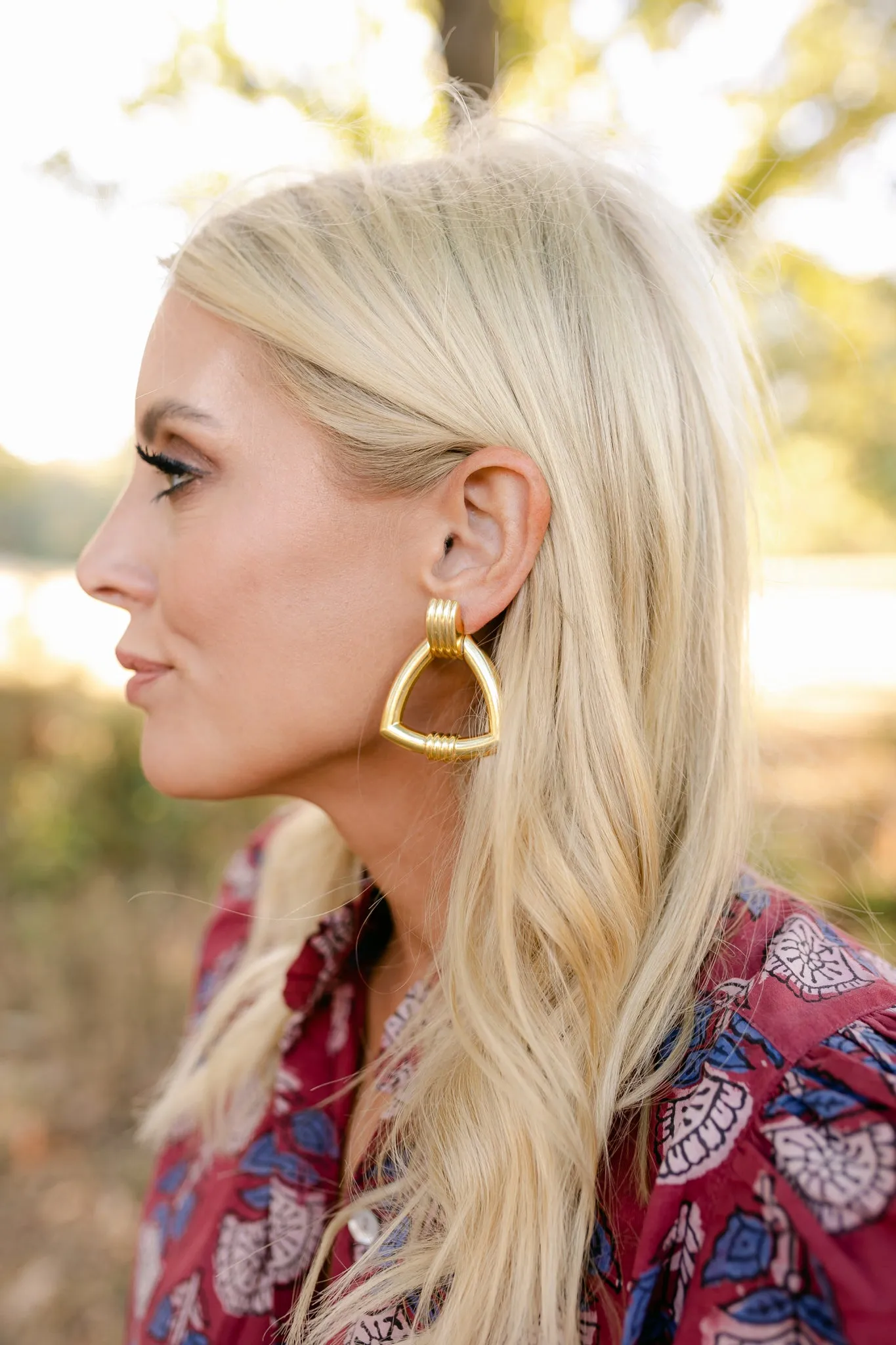 Gold Triangle Earrings