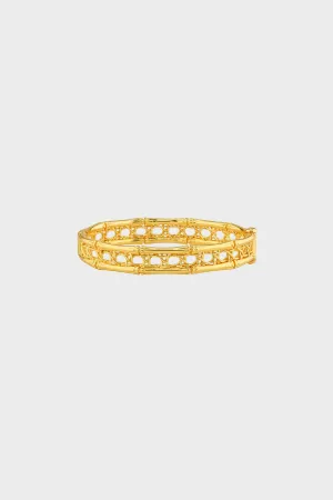 Gold Veranda Caning Hinged Bangle