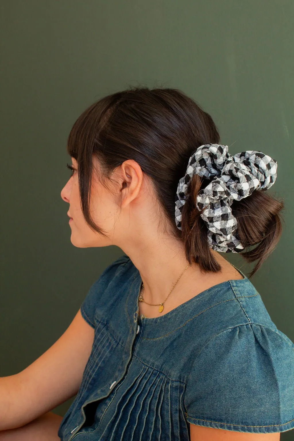 Gothic Gingham Jumbo Scrunchie Andi