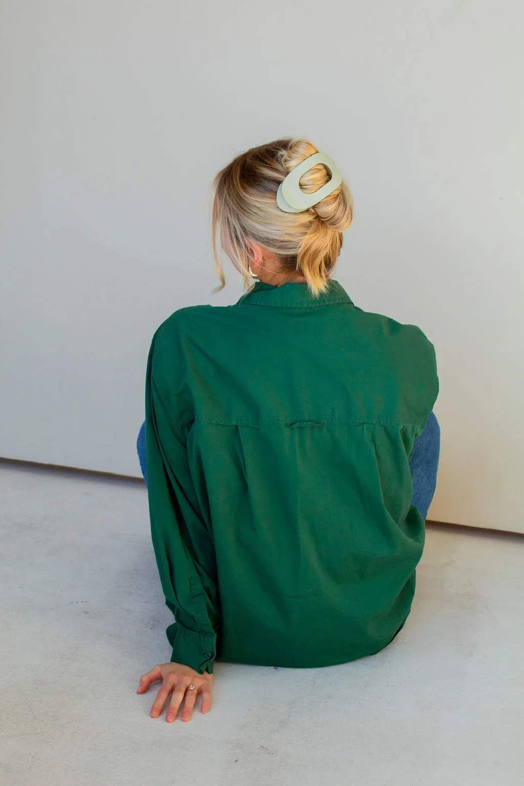 Green Circle Cutout Flat Claw Clip Andi