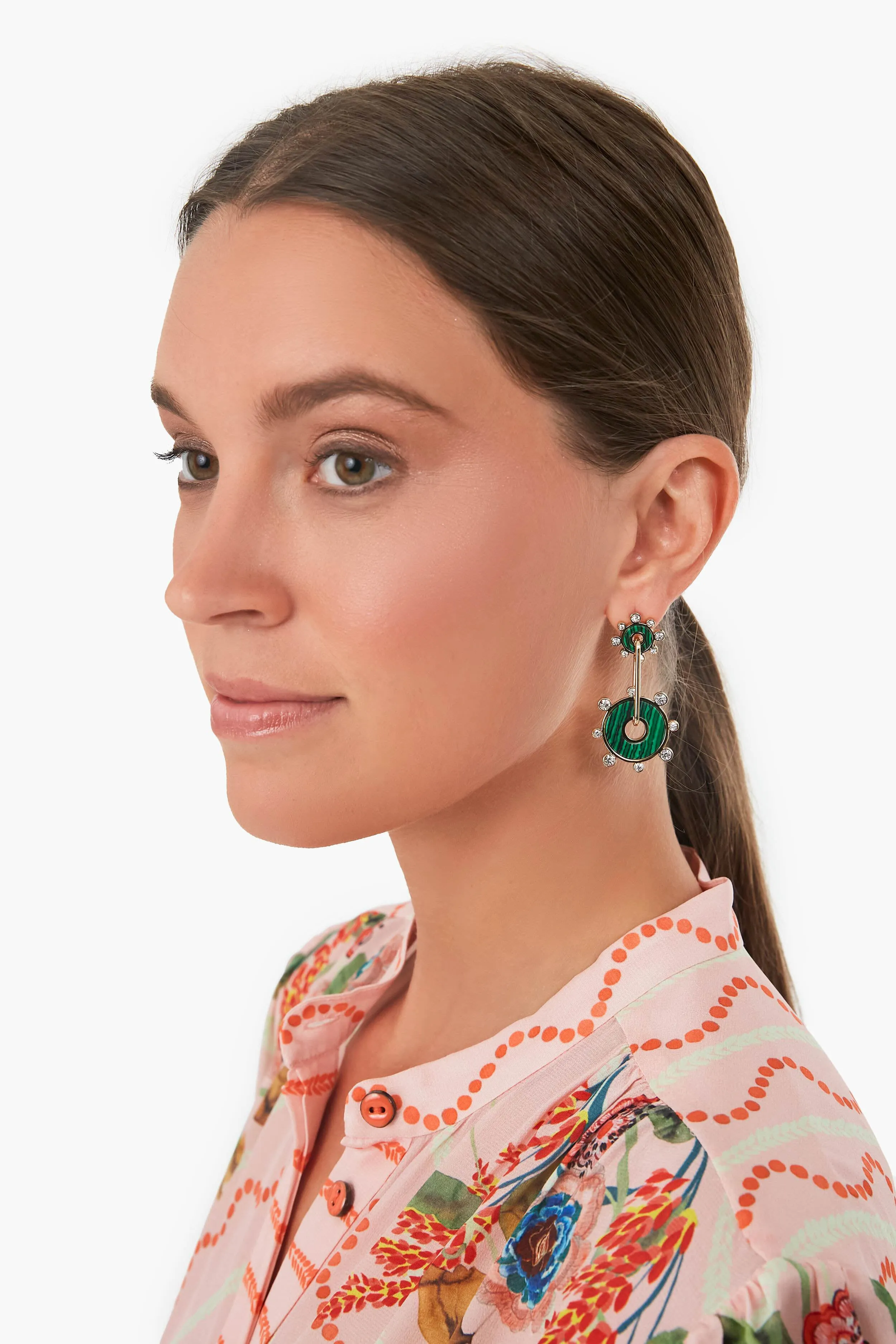 Green Etna Luxe Drop Earrings