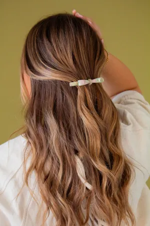 Green Opal Bow Barrette Andi