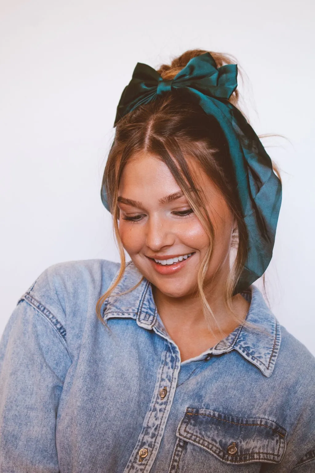 Green Satin Bow Andi