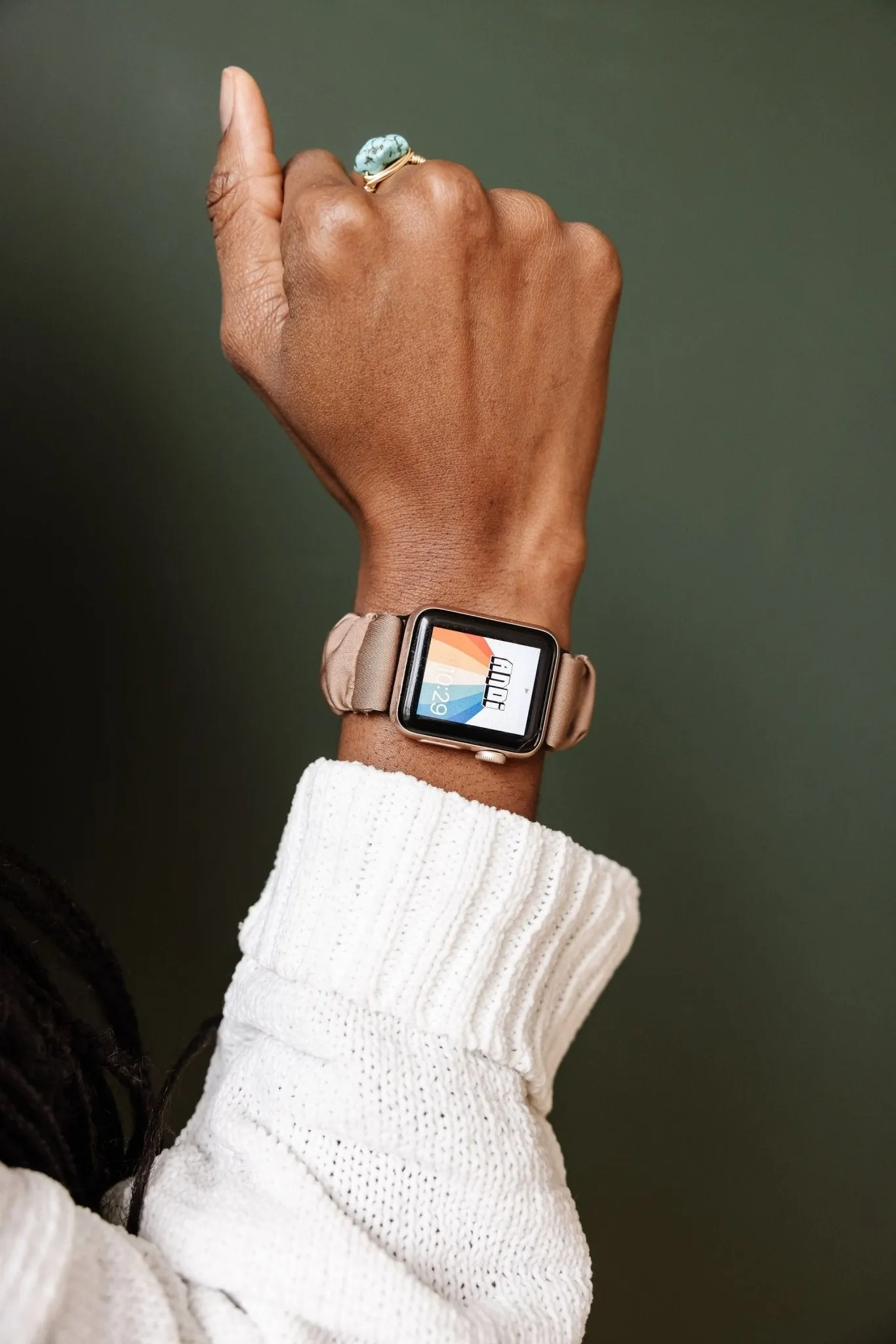 Hazelnut Luxe Scrunchie Band Compatible with Apple Watch Andi
