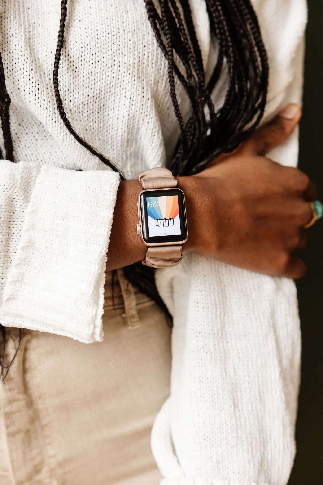 Hazelnut Luxe Scrunchie Band Compatible with Apple Watch Andi