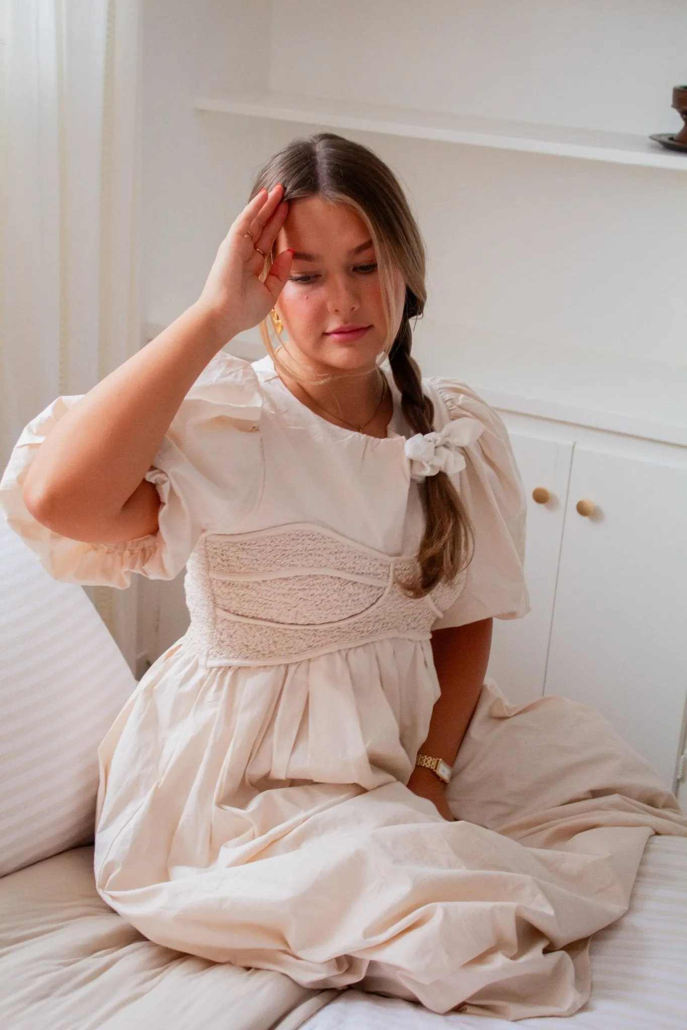 Ivory Bow Scrunchie Andi